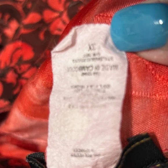 Verarose Women Blouse XL Red Black Sheer Floral Gothic Fairygrunge Romantic - Picture 8 of 9